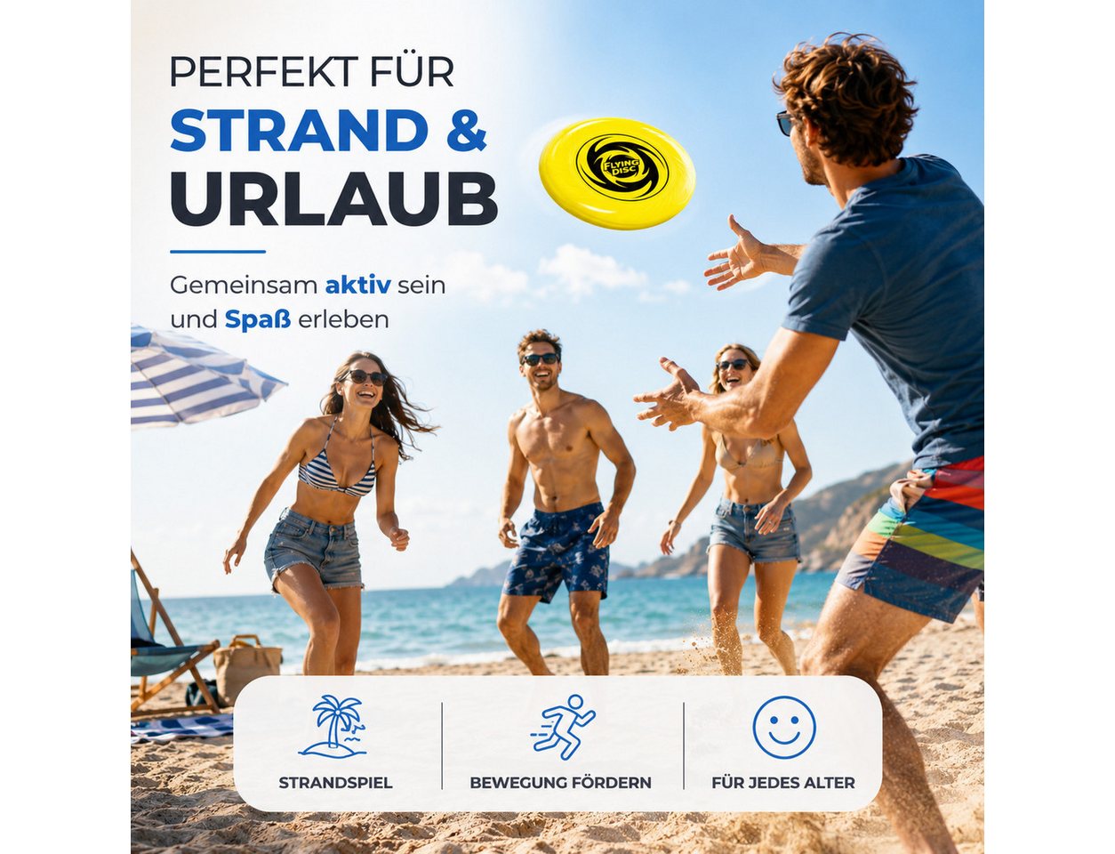 TK Gruppe Wurfscheibe Frisbee Wurfscheibe – Wurfring Garten-, Strand- & Outdoor-Spielzeug Bild 5