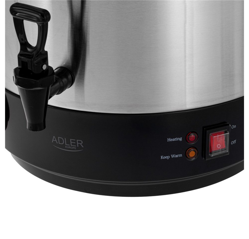 ADLER EUROPE Einkochautomat AD 4538 28L, elektrischer Edelstahl Einkochtopf mit Zapfhahn, 3000 W, Warmhaltefunktion, Glühweinkocher, Getränkespender, Suppenwärmer Bild 2