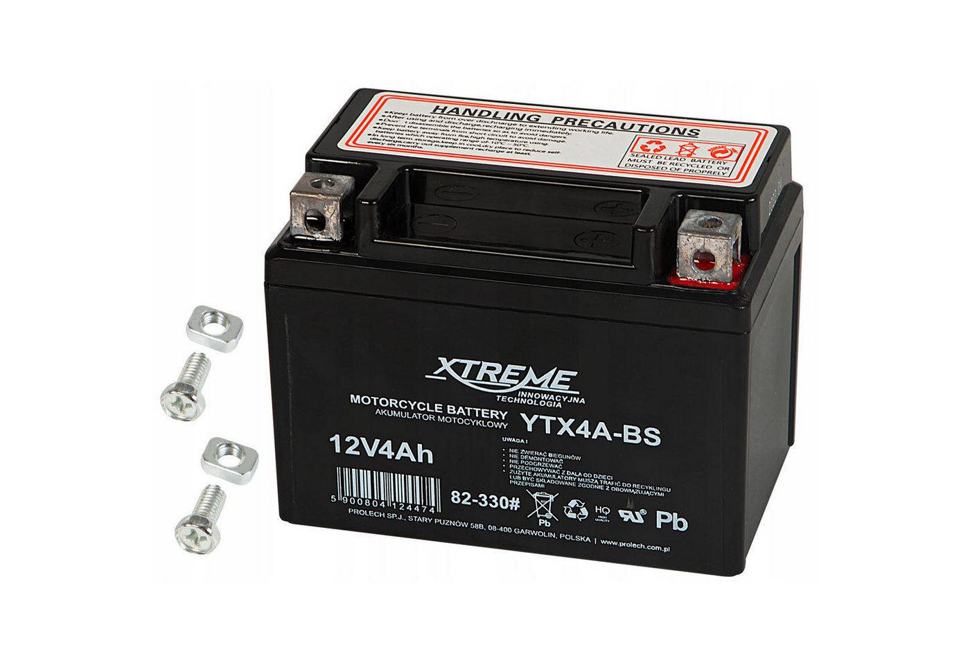 XTREME COUTURE Wartungsfreie 12-V-4-Ah-Gel-Batterie für Motorräder Akku, für die meisten Motorräder, Motorroller, Scooter und Quads