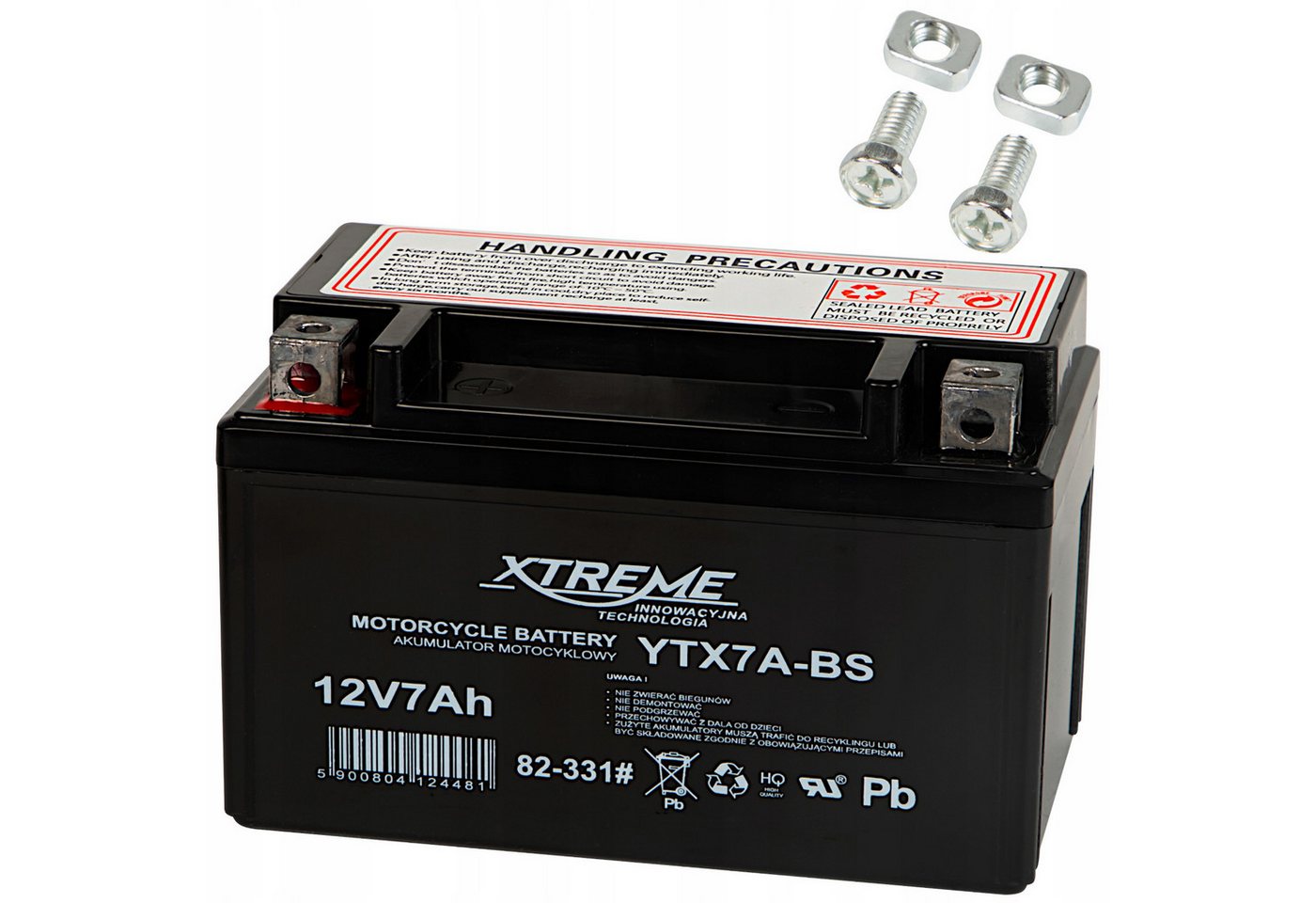 XTREME COUTURE Wartungsfreie 12-V-7-Ah-Gel-Batterie für Motorräder Akku, für die meisten Motorräder, Motorroller, Scooter und Quads