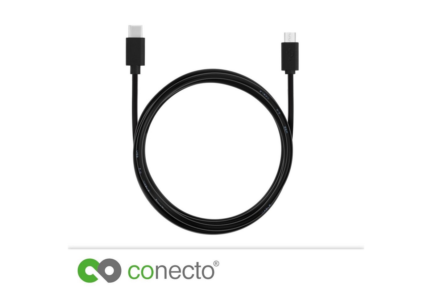 conecto USB 2.0 Verbindungskabel USB-C Stecker auf Micro USB Stecker USB-Kabel, (150 cm) Bild 4