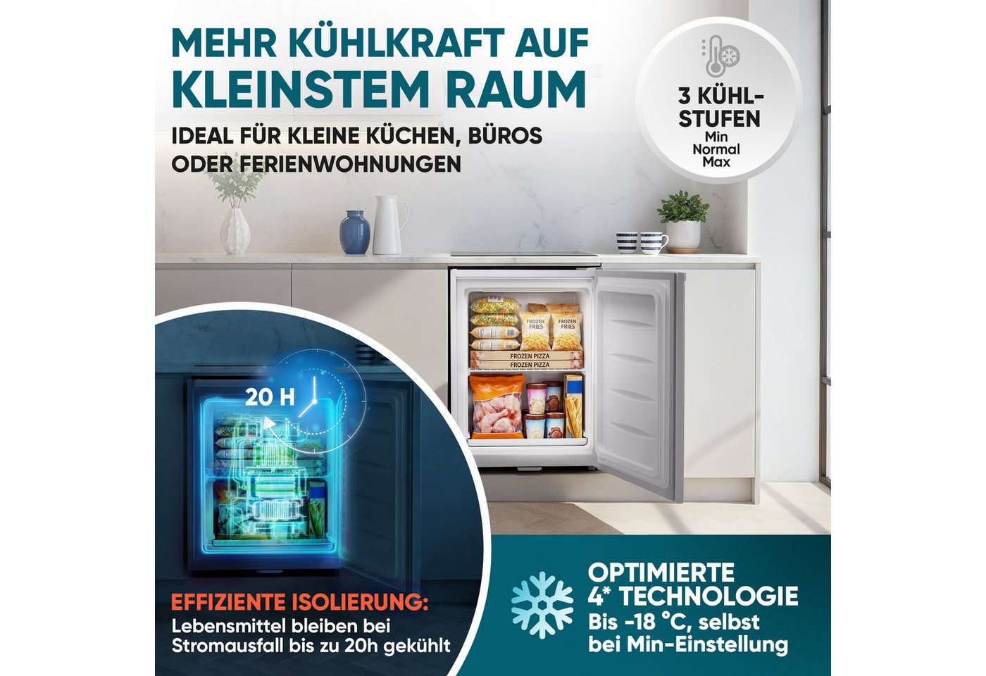 Stillstern Gefrierschrank GB 32.1, 51 cm hoch, 47 cm breit, 4 Sterne Technologie
