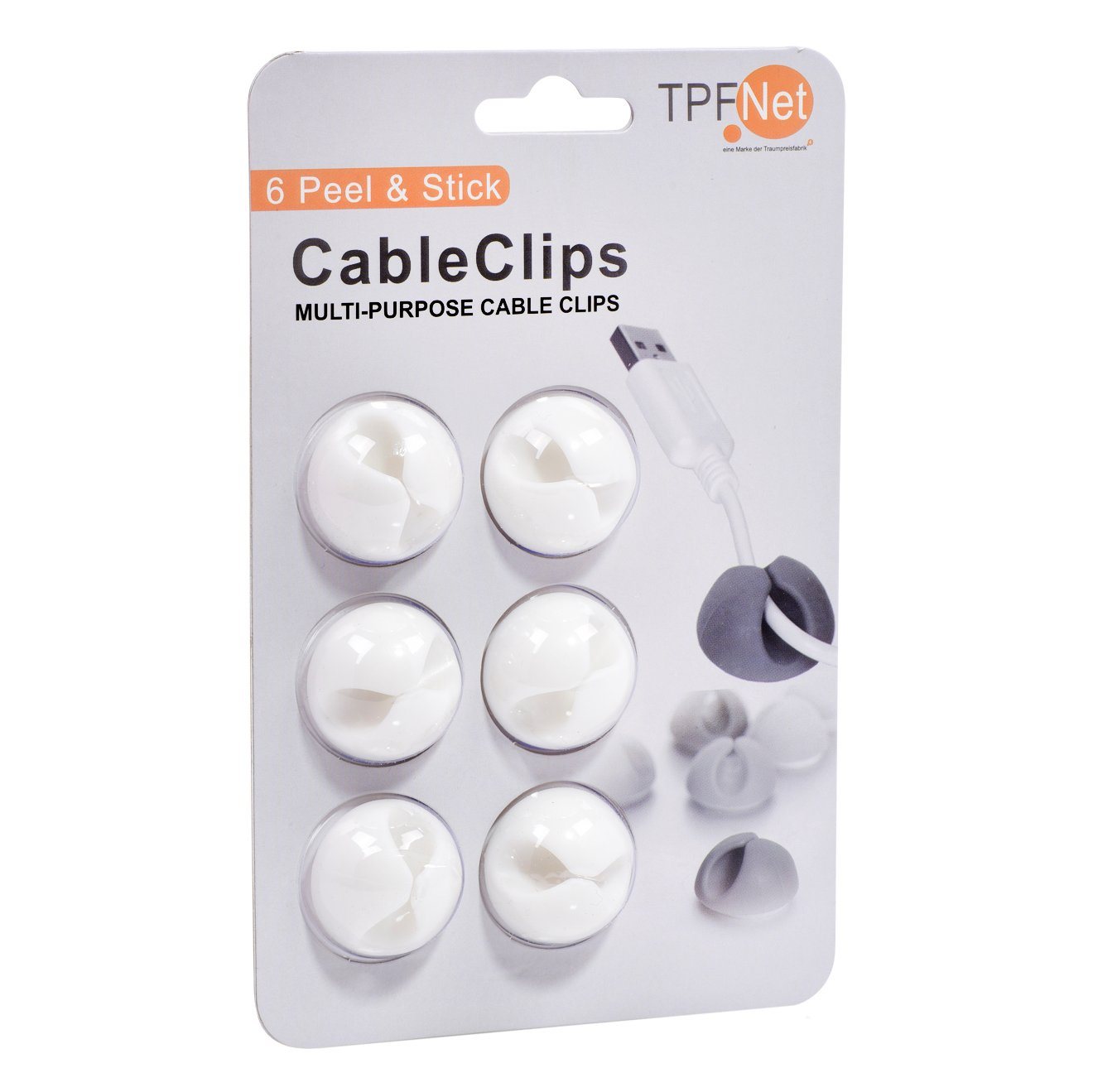 TPFNet Kabelführung CableDrop - Kabeldurchführung - Kabelclips - Kabelhalter (1-St., Kabelmanagement Cable Clip - Selbstklebend - Kabel Organizer Set), für Schreibtisch, Netzkabel, USB Ladekabel usw. verschiedene Farben Bild 3
