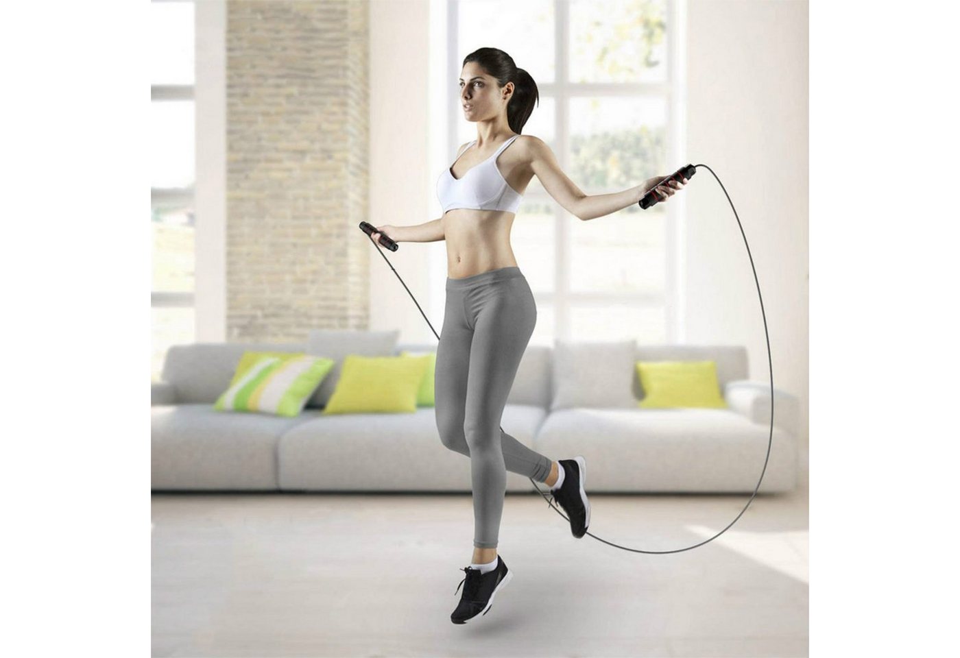 shapevital.de Springseil Springseil Vital Fit für Kardio- und Intervalltraining, Schaumstoff Griff, Kugellager, verstellbare Länge Bild 3