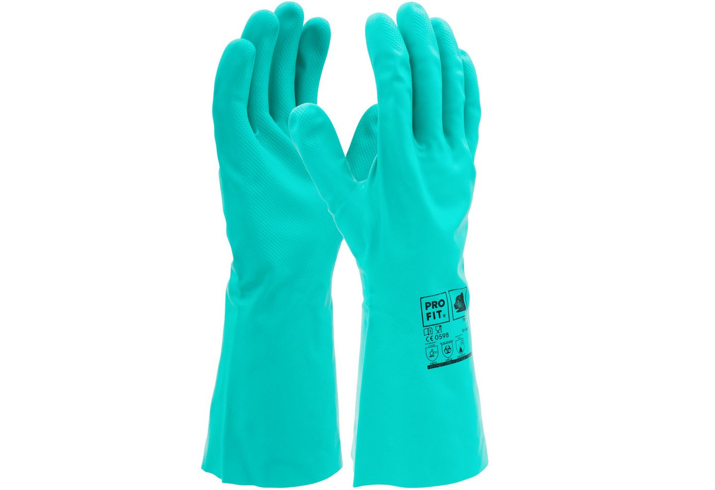 PRO FIT Nitril-Handschuhe Trivex Chemikalienschutzhandschuh, (12, Paar) guter Tragekomfort, sicherer Griff, sehr strapazierfähig