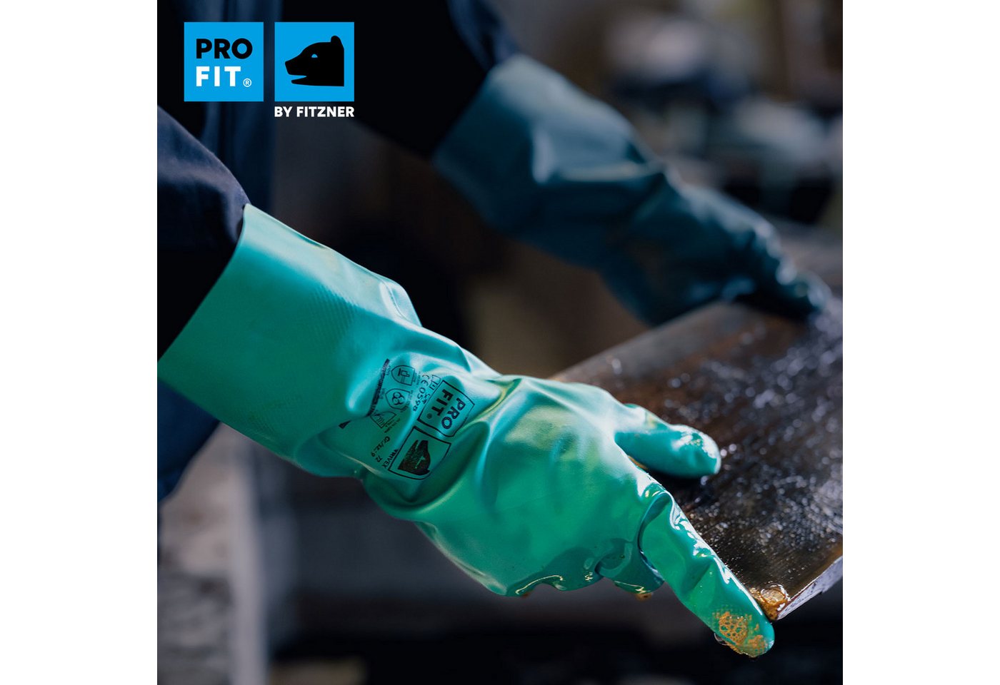 PRO FIT Nitril-Handschuhe Trivex Chemikalienschutzhandschuh, (12, Paar) guter Tragekomfort, sicherer Griff, sehr strapazierfähig Bild 2