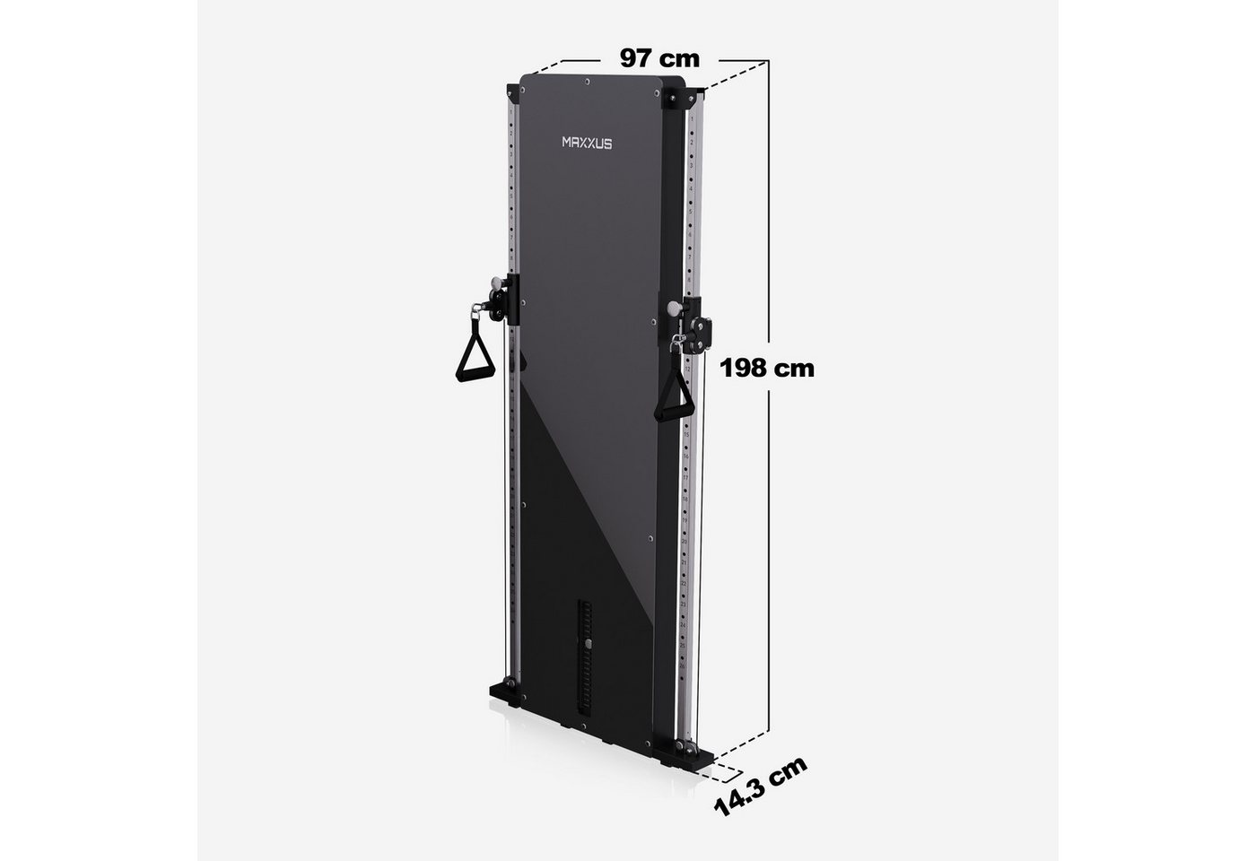 MAXXUS Kraftstation SmartGym H1 - Seilzug Turm, Kabelzug, Fitnessgerät, Kabelzug - Station, (1-tlg), Latzugstation Zuhause, Wandmontage, Doppelzugeinheit, Gewichtsplatten Bild 3