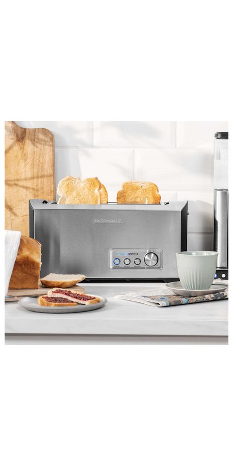 Gastroback Toaster, 4 kurze Schlitze, für 4 Scheiben, 1900 W, Mit extrabreiten Toastschächten auch für Hamburger-Brötchen und Bagel. Bild 2