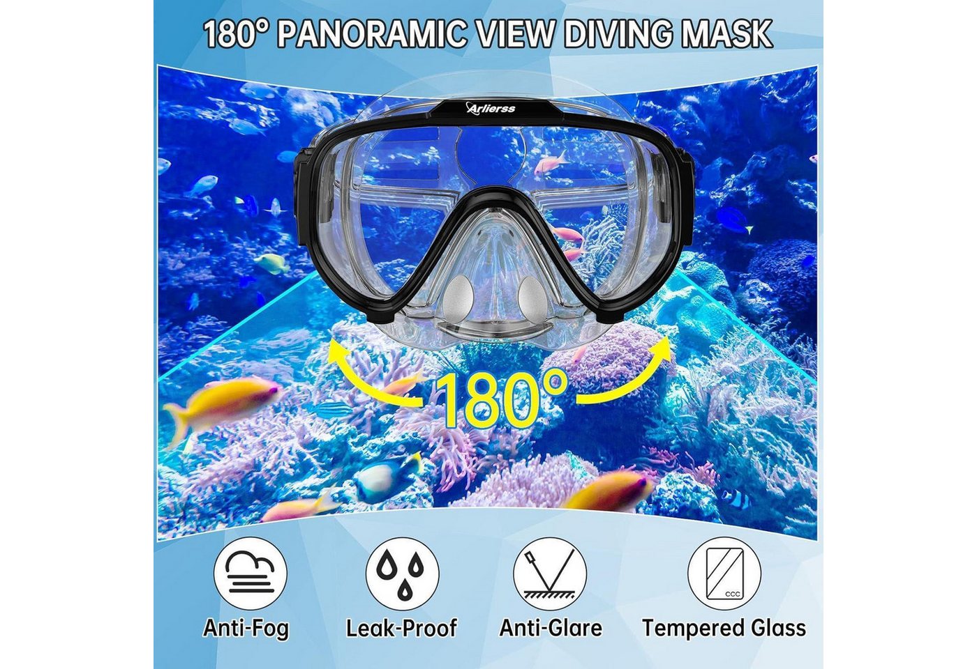 LuxusKollektion Tauchset Schnorchelset Erwachsene Anti-Fog Taucherbrille Trockenschnorchel Bild 4
