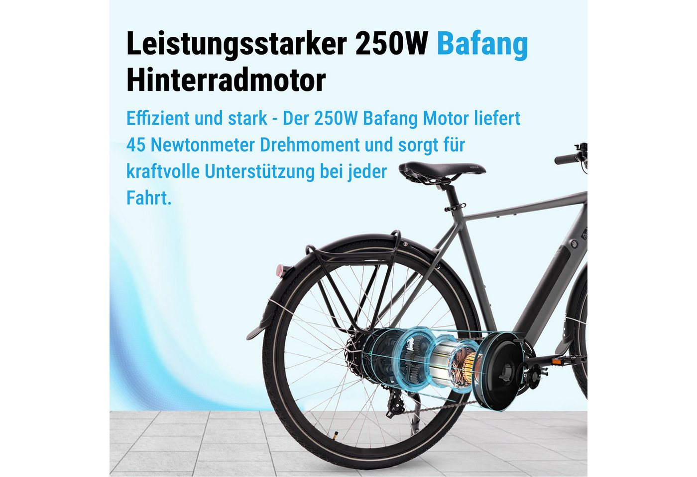 AsVIVA E-Bike Cityrad BC1-C Elektrofahrrad 28 Zoll, 7 Gang Shimano Shimano Tourney / SIS RevoShift Schaltwerk, Kettenschaltung, Heckmotor, 378 Wh, 250W Bafang-Motor, Samsung-Akku