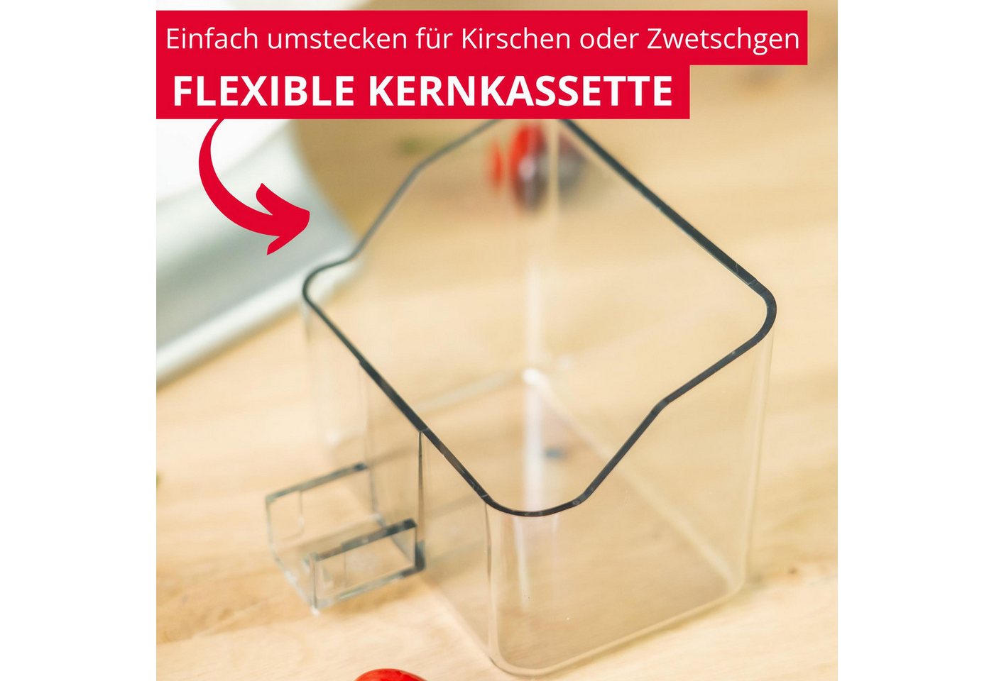 WESTMARK Entsteiner Doppel-Entkerner & Pflaumenentsteiner Steinomat – Black Edition, Aluminium, SAN, griffige Haptik, für Kirschen & Pflaumen, Made in Germany Bild 4