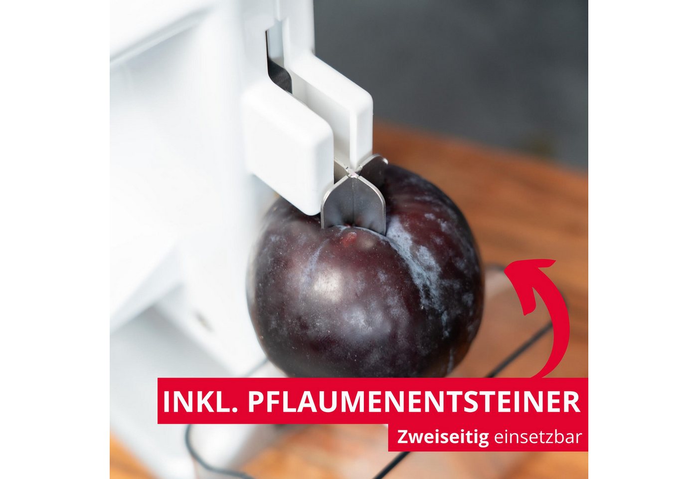 WESTMARK Entsteiner Doppel-Entkerner & Pflaumenentsteiner Steinomat – Black Edition, Aluminium, SAN, griffige Haptik, für Kirschen & Pflaumen, Made in Germany Bild 5