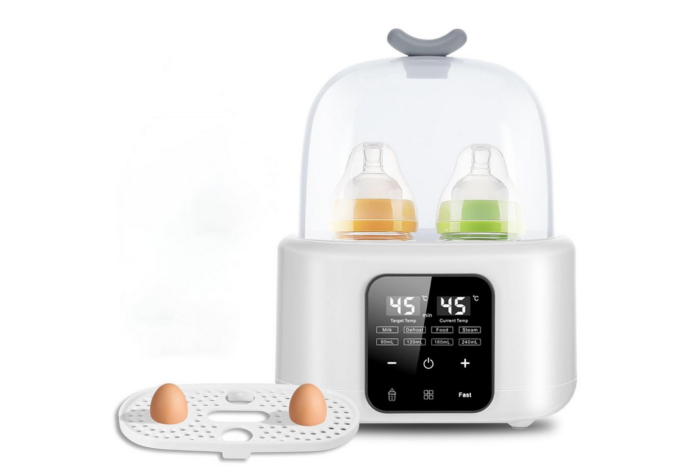 Forrlite Babyflaschenwärmer 6-in-1 Flaschenwärmer Baby, Doppelbecher Babyflaschen Wärmer, für Babyflaschen,Baby Flaschenwärmer,Erwärmen/Auftauen Speisen Bild 3