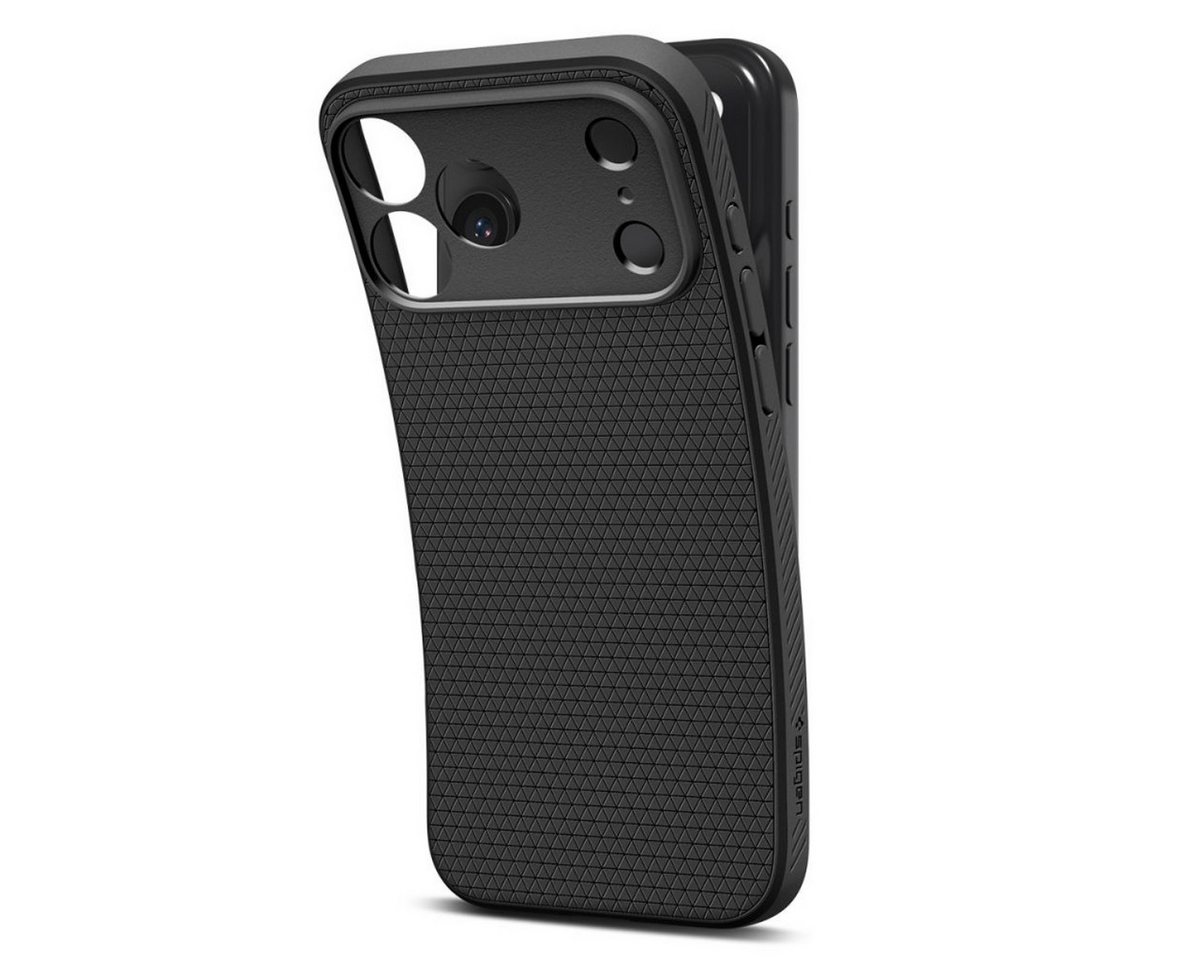 Spigen Handyhülle Liquid Air Case Mattschwarz Kompatibel mit iPhone 17 Pro 6,3, Liquid Air Case mit schlanker Bauform und rutschhemmender Oberfläche