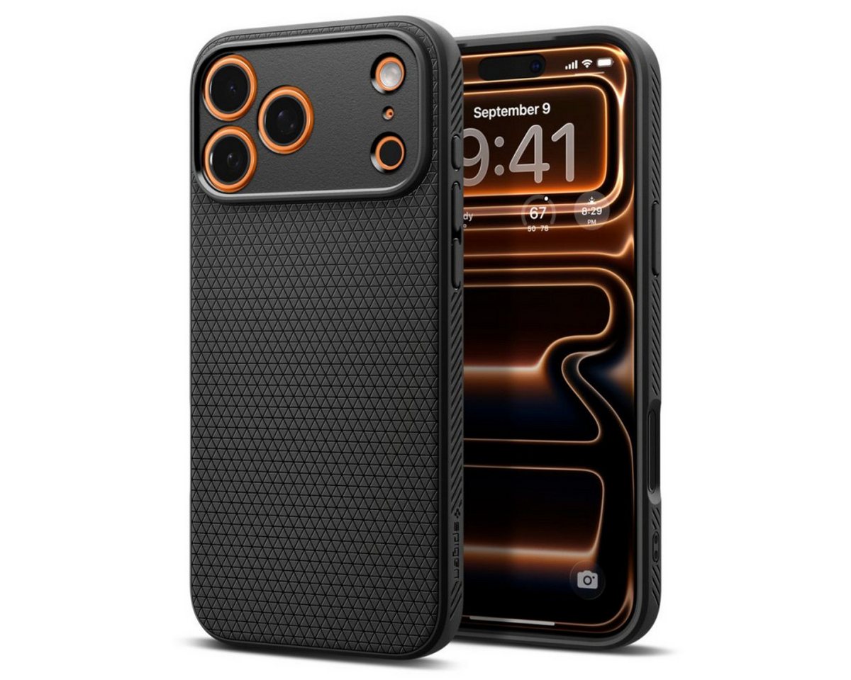 Spigen Handyhülle Liquid Air Case Mattschwarz Kompatibel mit iPhone 17 Pro 6,3, Liquid Air Case mit schlanker Bauform und rutschhemmender Oberfläche Bild 3