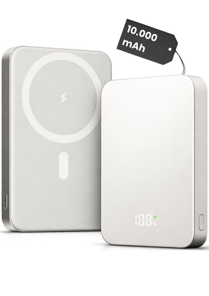 RUHE Wireless Powerbank Magnetisch Magsafe Kompatibel Extern Kabellose Powerbank Power Bank PB 10000 mAh (12 V, 1 St), USB-C 20W für iPhone 17 Pro Max/17 Pro/16/15 Pro Max/Pro/14/13/12 Bild 2