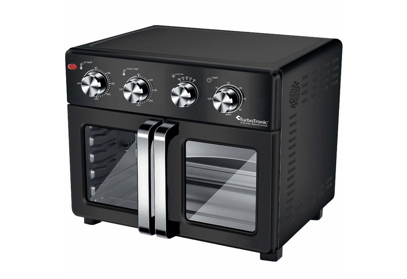 TurboTronic by Z-Line Minibackofen 1700 W 32 l Mini Backofen Airfryer Umluft Grill Drehspieß Pizzaofen, Tischbackofen, kleiner Backofen, Mini Ofen, Heißluftfritteuse, Toaster Bild 2