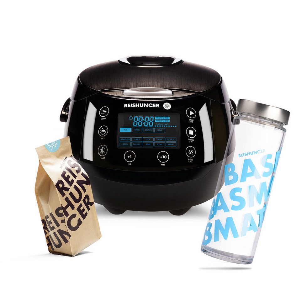 Reishunger Reiskocher REISHUNGER Digitaler Reiskocher, schwarz, 1,5L, Kennenlernset, 860 W, Fuzzy Logic mit 7-Kochphasen-Technologie Bild 4