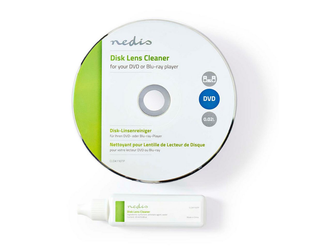 Nedis Reinigungs-CD CLDK110TP, CD/DVD Reinigung, schonend für die Linse, für jeden Gebrauch