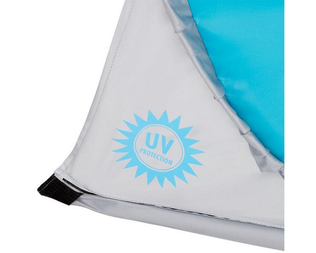 NILS CAMP Strandmuschel NC3173 (UV-Schutz, selbstaufbauend) 140x110x110cm blau/grau Bild 2