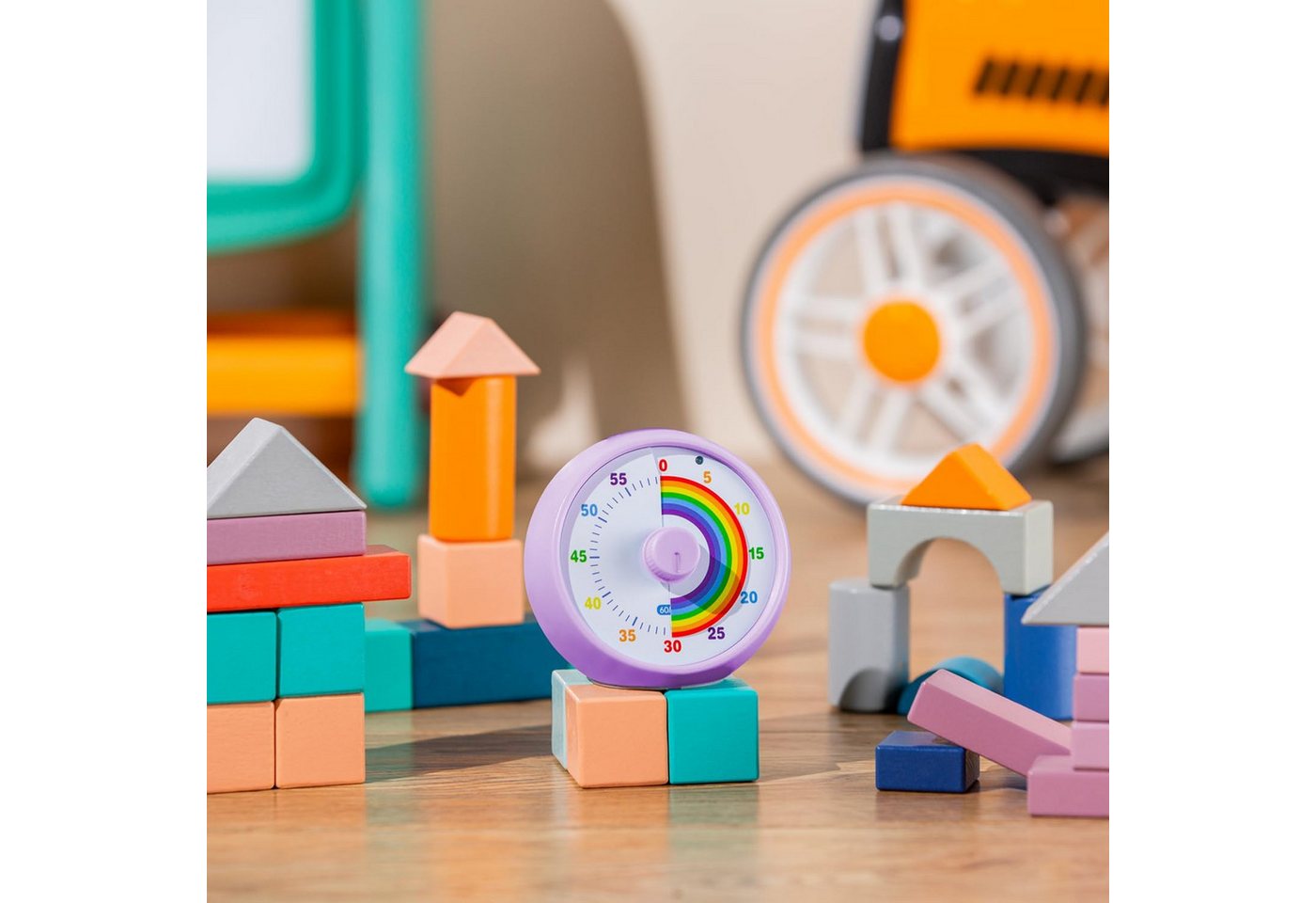 FELIXLEO Küchentimer Visueller Timer für Kinder, 60-Minuten Countdown für (Lila) Bild 4
