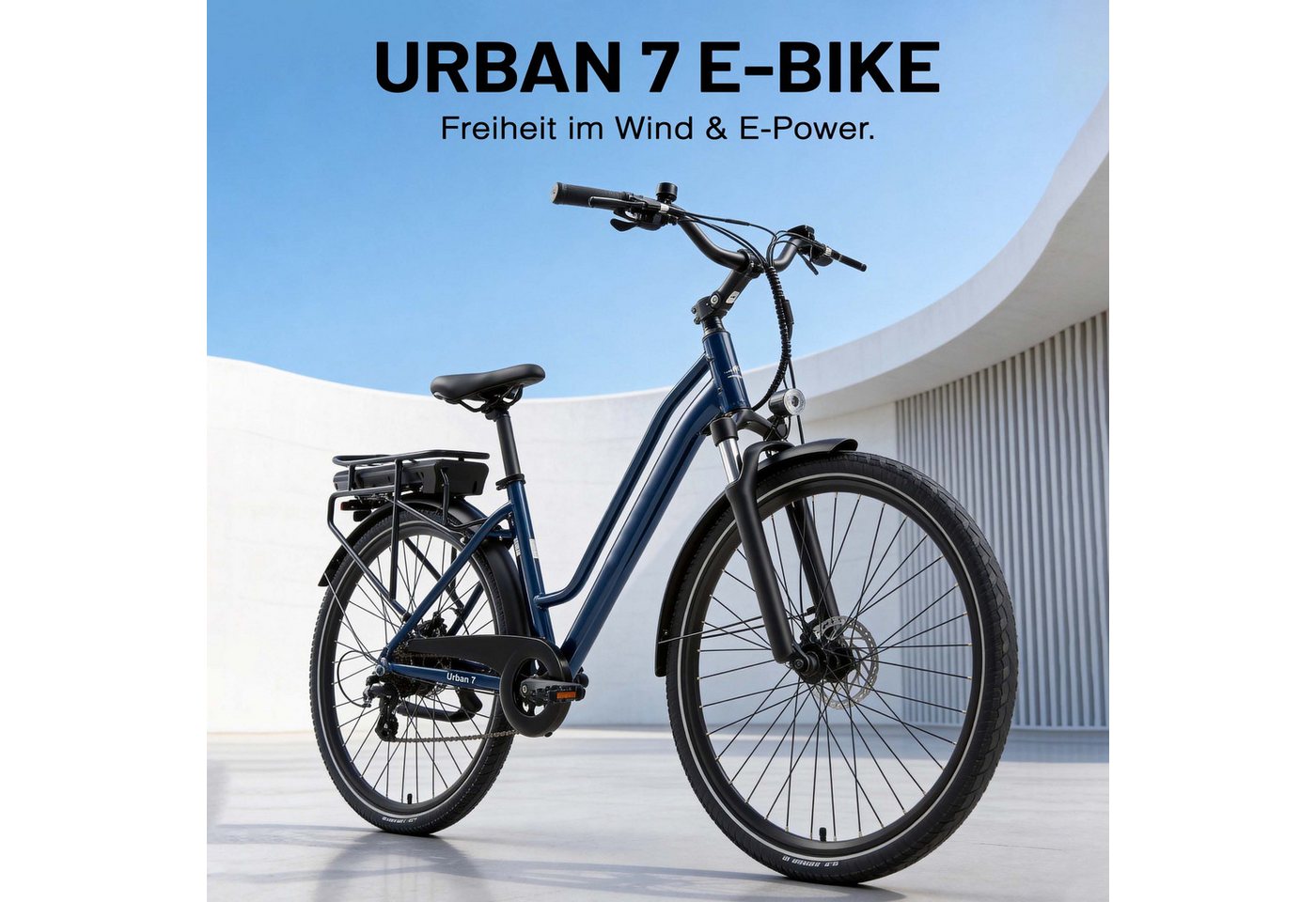 Vankel E-Bike Urban-7 E-Fahrrad Damen u. Herren 460WH Pedelec, 36V 70 km Reichweite, Heckmotor, 460,8 Wh, Shimano,Scheibenbremsen, Kettenschaltung Bild 4