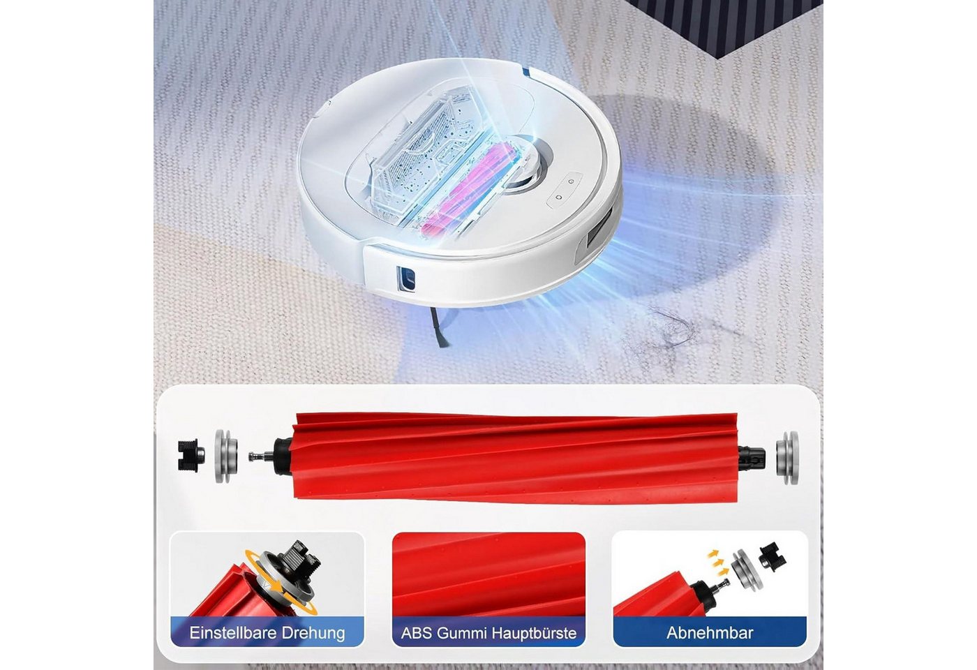 FELIXLEO Staubsaugerdüsen-Set Passgenaues Zubehörset für Roborock Qrevo S Pro und MaxV Saugroboter, (2-tlg) Bild 3