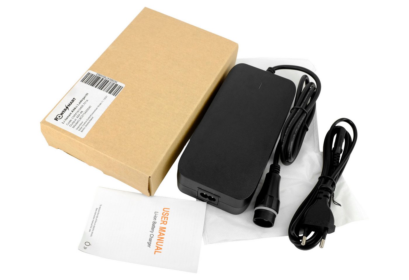 PowerSmart Batterie-Ladegerät (42V 4A Netzteil für 36V Simplo In-Tube E-Bike Akkus (630Wh - i720Wh) mit Yamaha Drive) Bild 2
