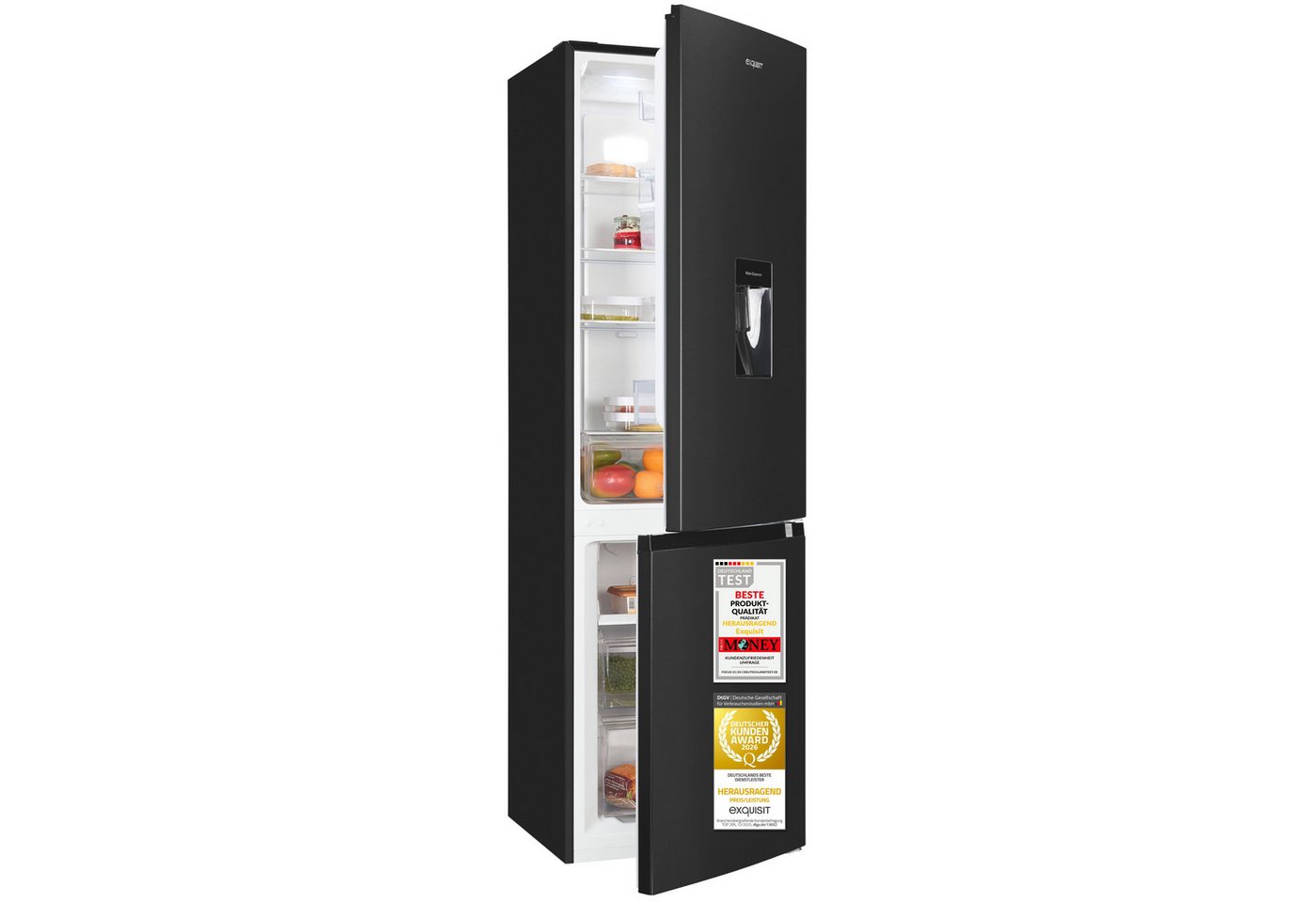 exquisit Kühl-/Gefrierkombination KGC5265-70-NF-WS-040C, 180,5 cm hoch, 54 cm breit, 251 l Nutzinhalt, LED Beleuchtung, Energieklasse C, 39 dB Bild 4