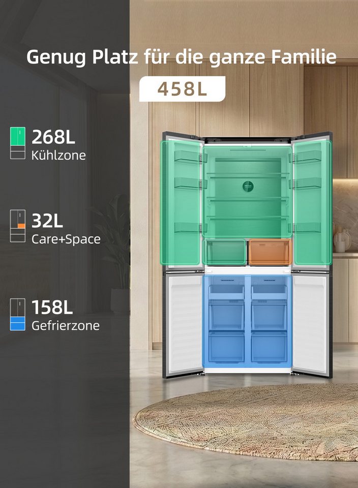 CHiQ Multi Door Einbau CCD460NGE, 192 cm hoch, 79 cm breit, Total No Frost, Display auf der Tür Bild 4
