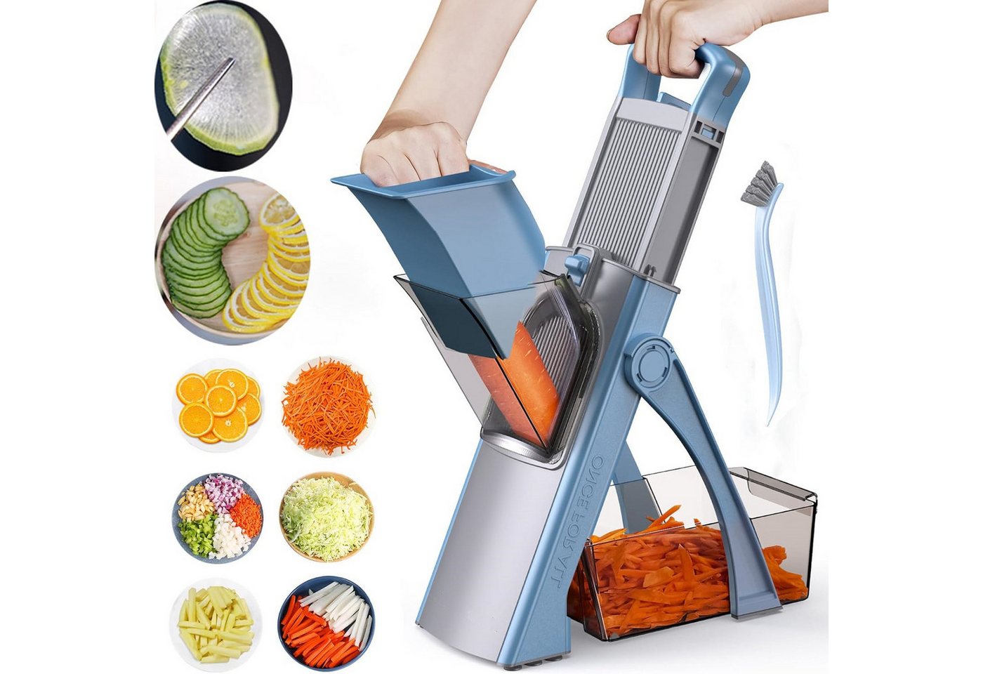 KingLux Gemüseschneider Gemüseschneider, Verstellbar Gemüsehobel Mandoline Vegetable Slicer Bild 4