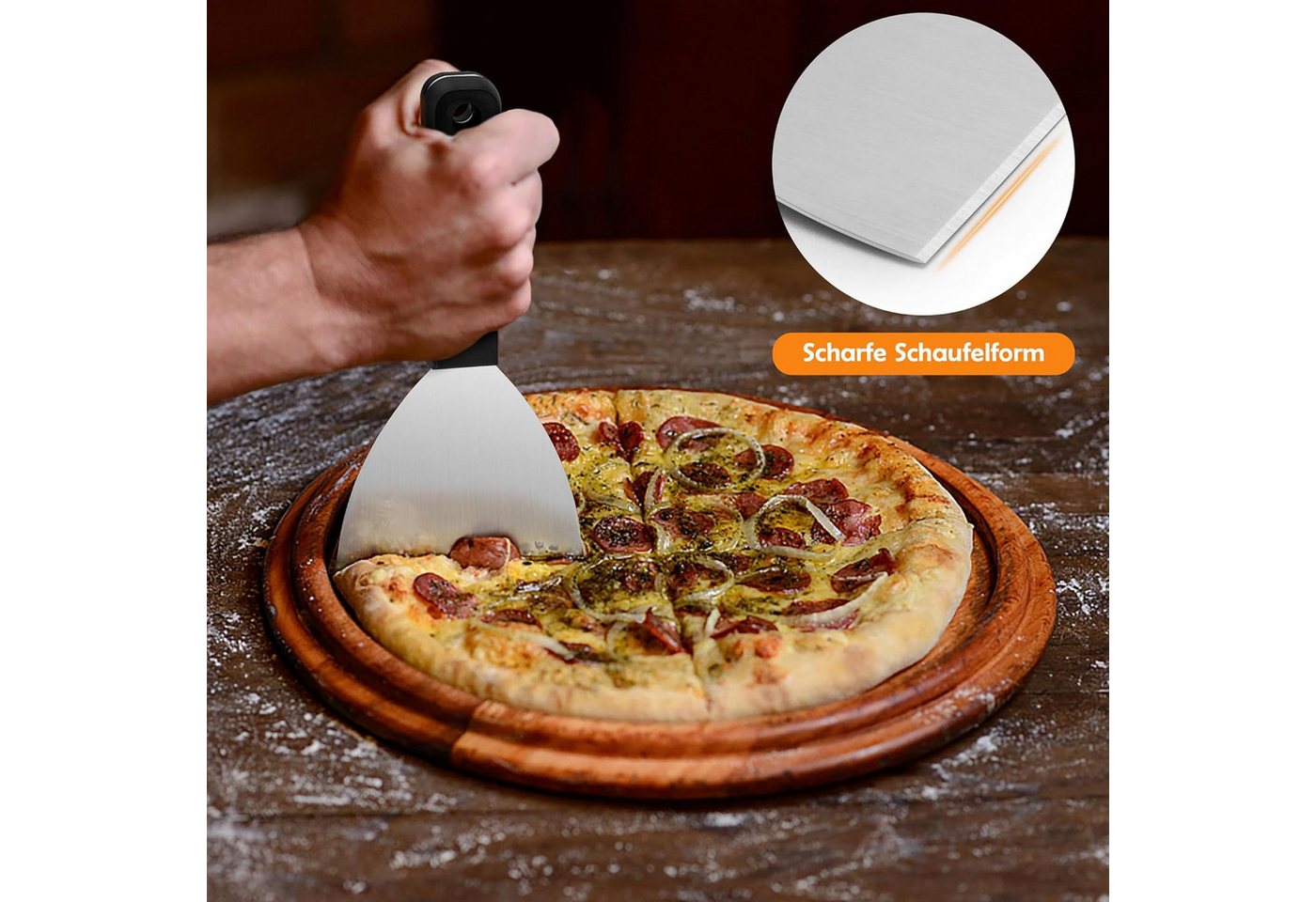 FELIXLEO Gemüseschneider 2er Set Grillspachtel Plancha Edelstahl Bild 4
