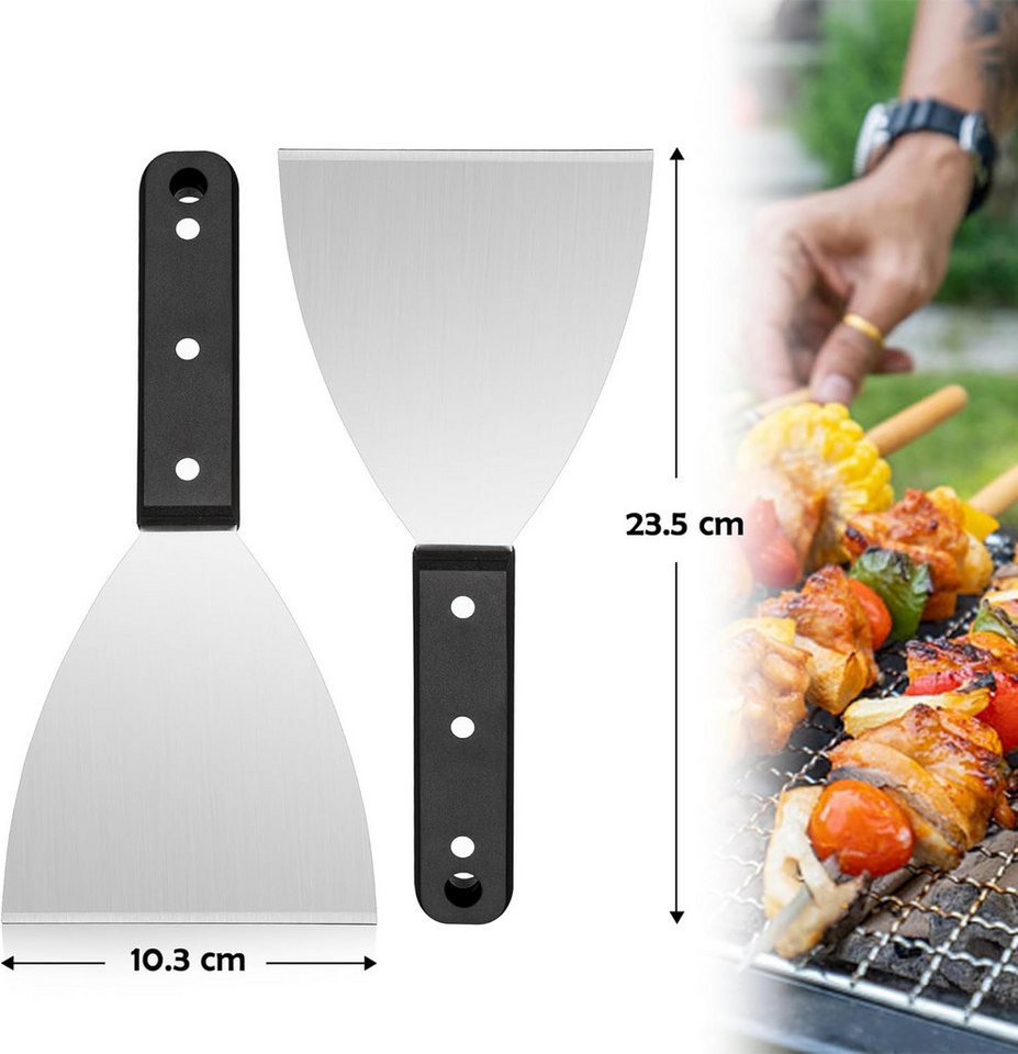 FELIXLEO Gemüseschneider 2er Set Grillspachtel Plancha Edelstahl Bild 5