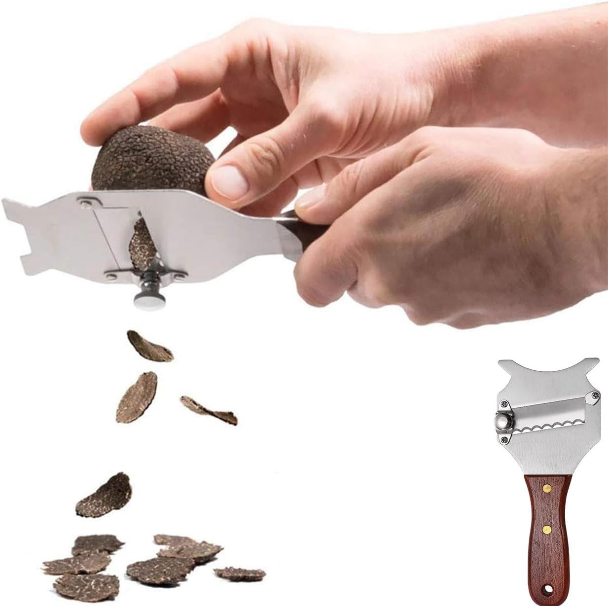 FELIXLEO Gemüseschneider Trüffelhobel Schokoladenhobel Edelstahl Käsehobel Verstellbar Bild 4