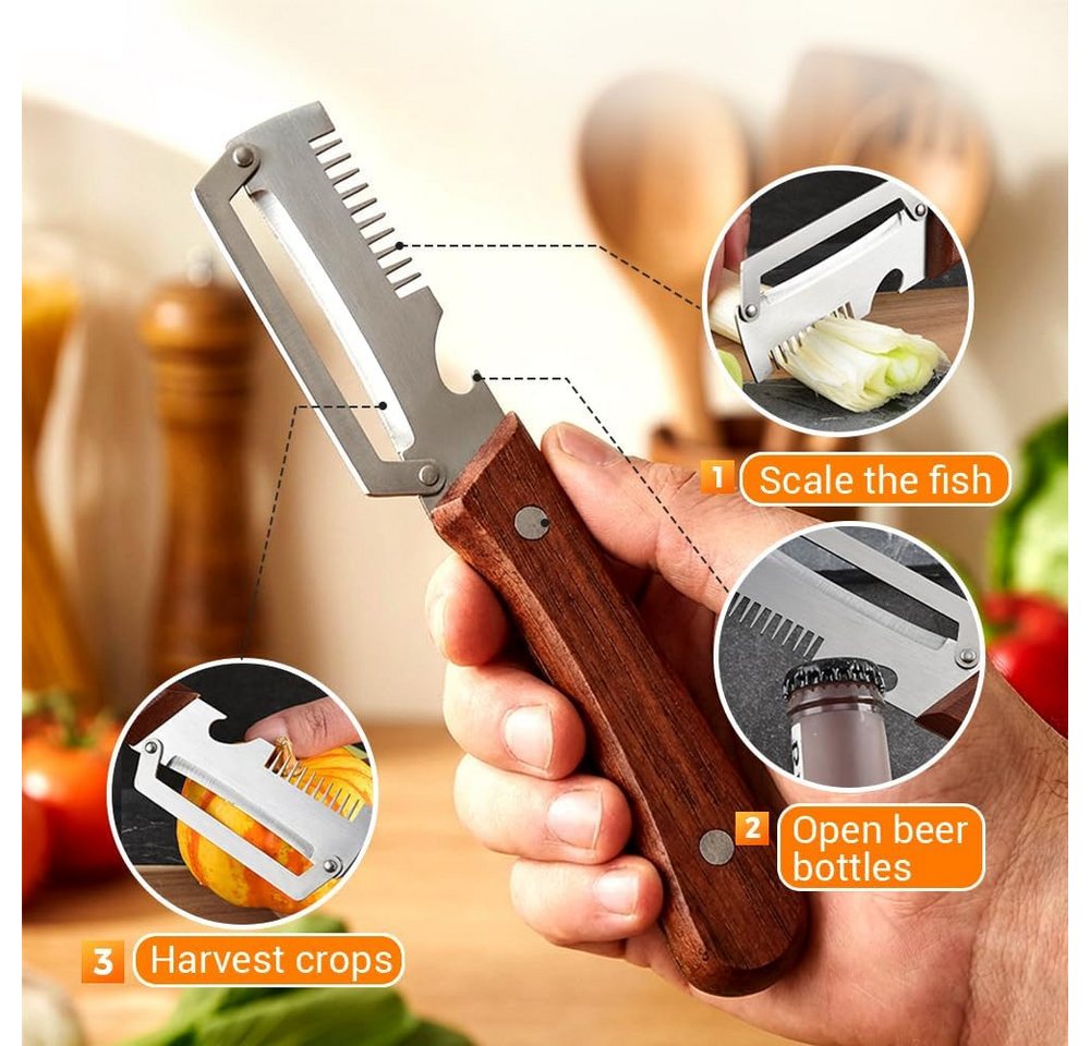 FELIXLEO Gemüseschneider 3 in 1 Sparschäler Edelstahl Gemüseschäler Kartoffelschäler 3PC Bild 4