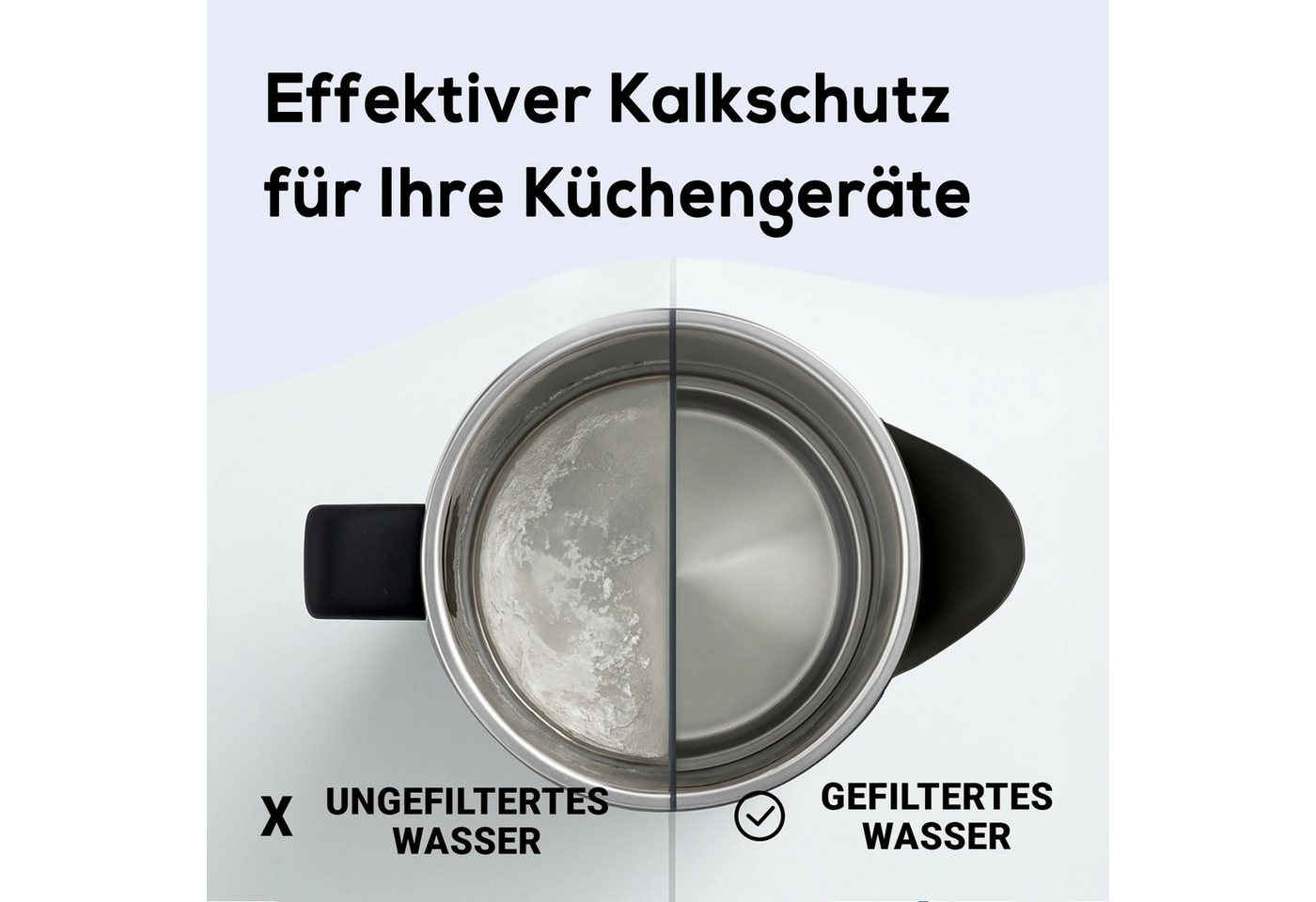 PerloPur Wasserfilter PearlCo Glas Wasserfilter Weiß Inkl. 3 Universal Filterkartuschen, Zubehör für Brita Classic u. PearlCo Classic Bild 4