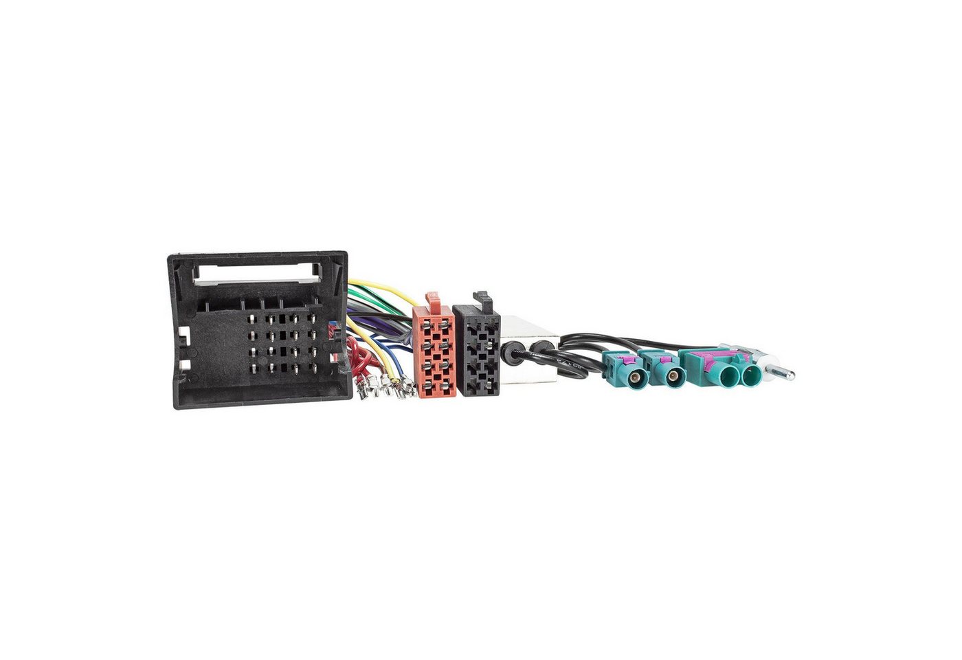 tomzz Audio Radio Adapter Kabel passt für Audi Skoda Seat VW Quadlock auf ISO + Di KFZ-Adapter Bild 2