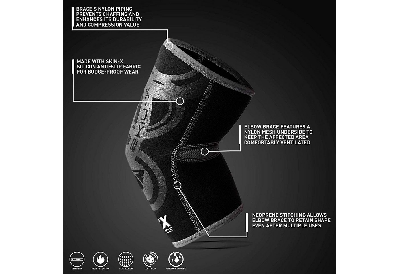 RDX Sports Ellenbogenschutz RDX Ellenbogen Bandagen Ellenbogen Unterstützung Bandage Ellenbogen Bild 2
