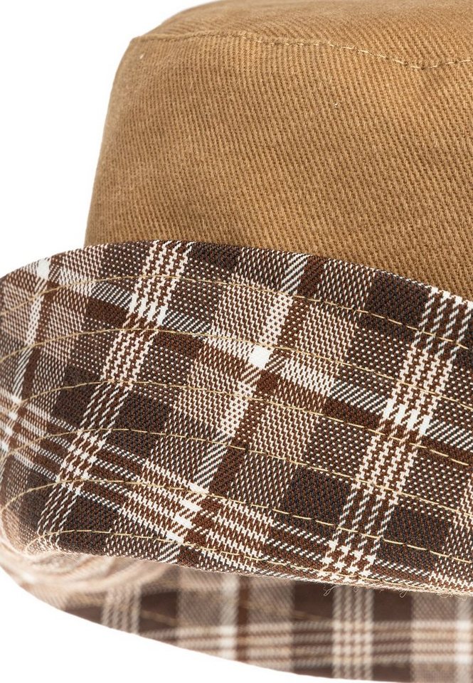 Caspar Fischerhut HT021 lässiger Unisex Sommer Fischerhut Bucket Hat zum Wenden Uni oder Karo Muster