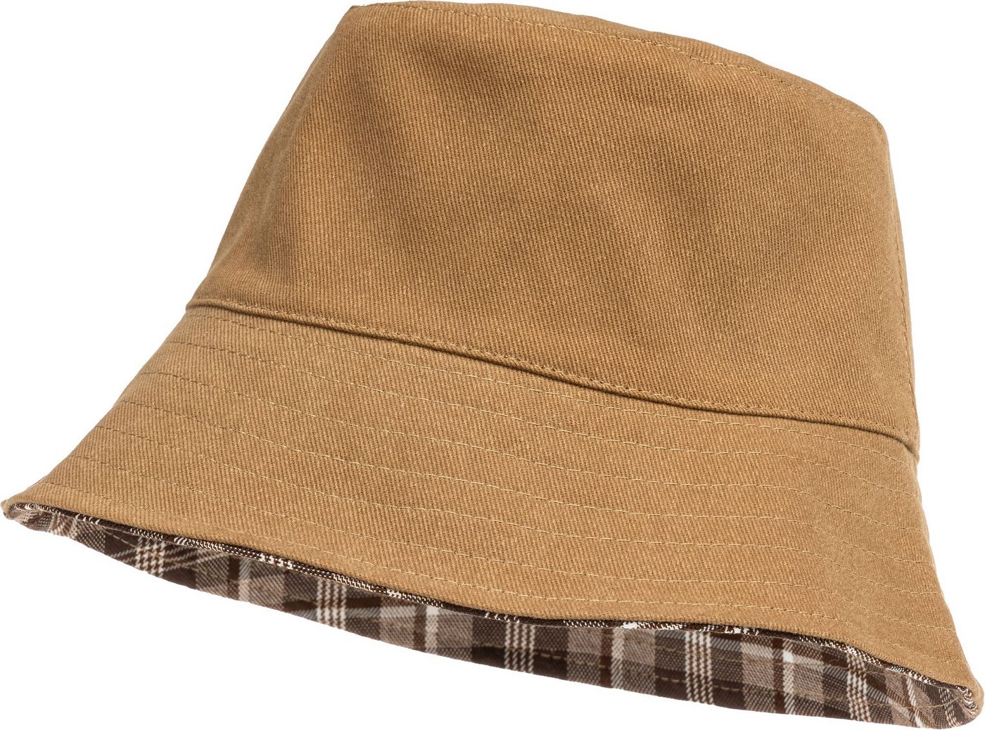 Caspar Fischerhut HT021 lässiger Unisex Sommer Fischerhut Bucket Hat zum Wenden Uni oder Karo Muster Bild 3