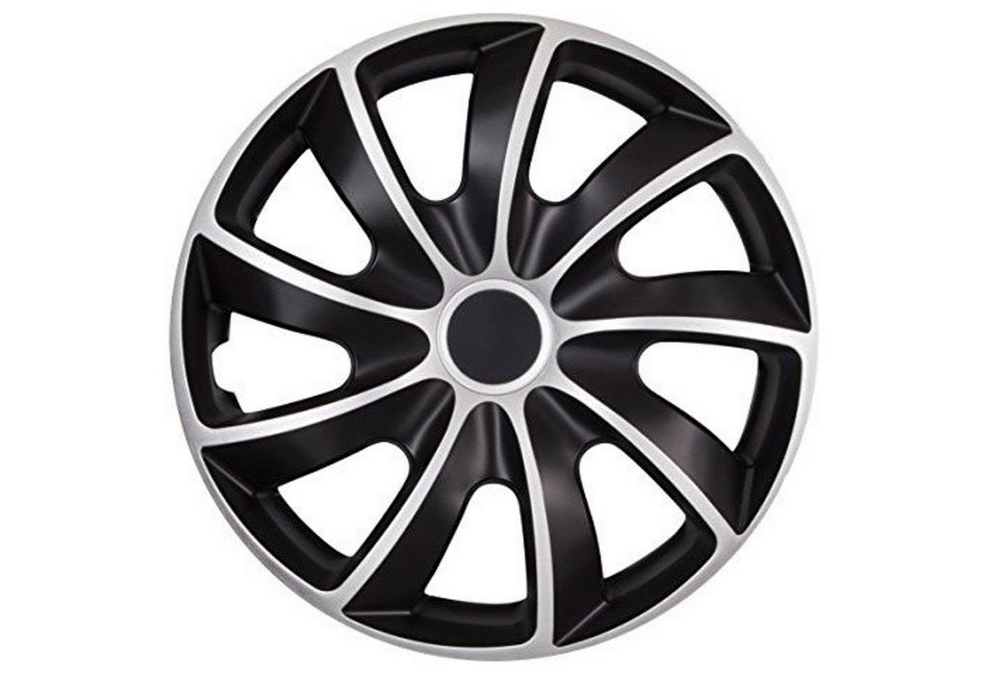 NRM Radkappen 4x NRM Radkappe QUAD BICOLOR silber/schwarz 16", 16 in Zoll, (4-St)