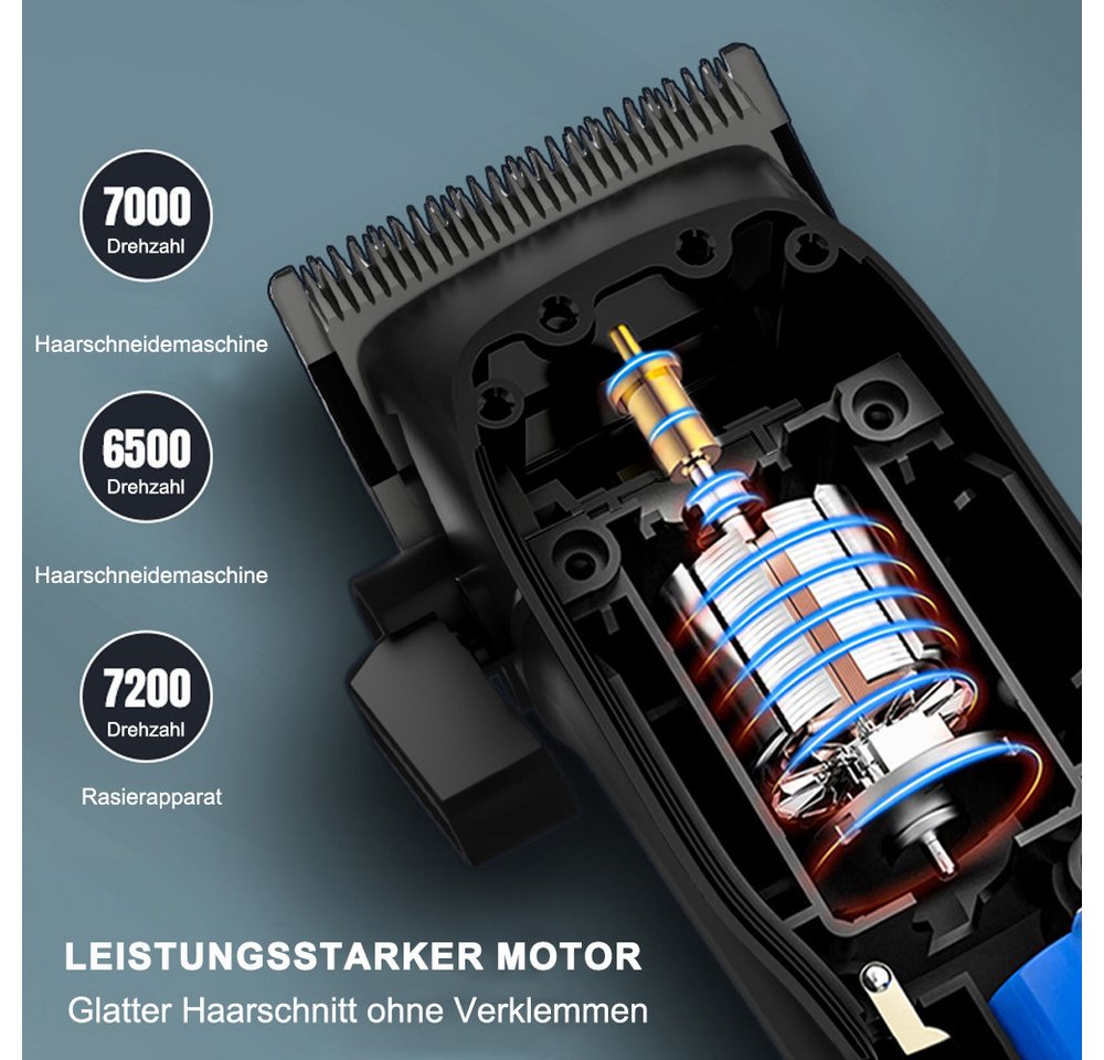 MODFU Haarschneider Haarschneidemaschine Barttrimmer Haartrimmer, profi Barber Rasierer Herren Elektrisch Herrenhaarschneider LED AKKU, Haarschneideset Wasserdichter Bild 4