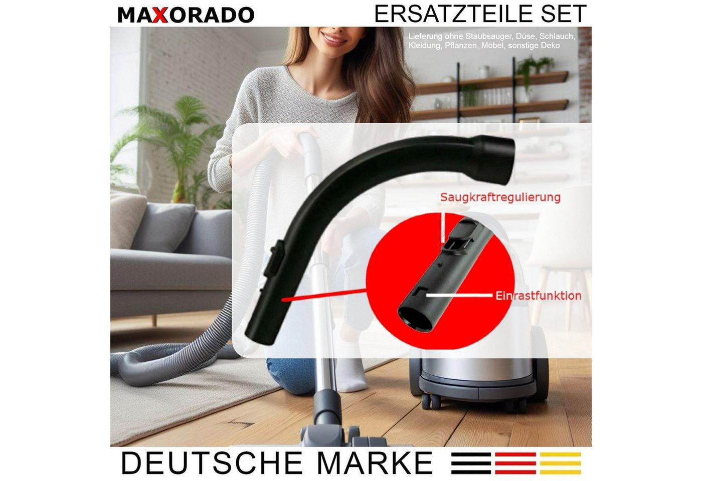 Maxorado Staubsaugerrohr Teleskoprohr + Handgriff für Miele S4210 S4211 S4212 S4380 S447 S4550, Zubehör für ersatzteile set für Original Zubehör Rohr, Griff S4562 S4780 Staubsauger Griffrohr S4510 Bild 5