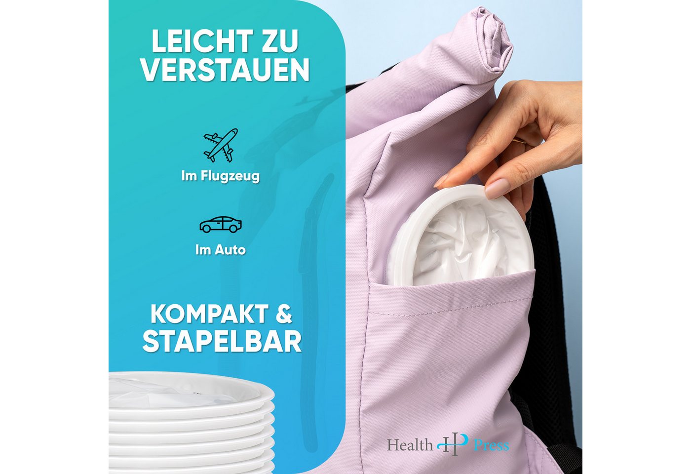 Health Press Spucktuch Auffangbeutel – Brechbeutel 1000 ml, (25-tlg), mit Mundstück Bild 2