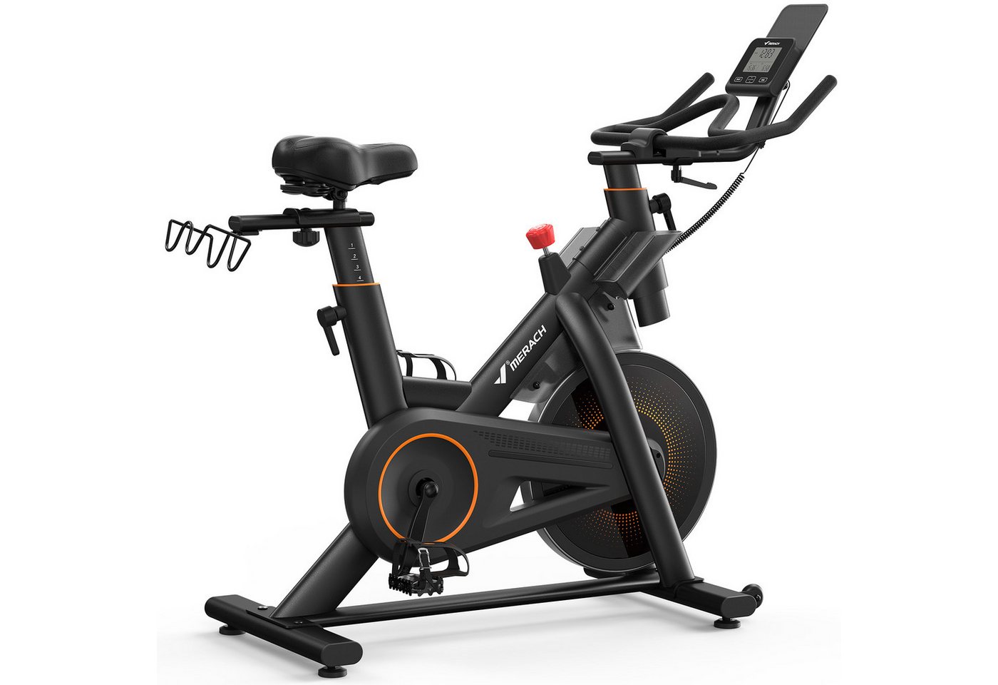 MERACH Heimtrainer für Zuhause, Fitnessbike mit LCD-Display bis 158 KG (Fahrradtrainer mit Tablet-Halter, Bluetooth, eigener App, 1-tlg., 10 kg Schwungrad, Stationäres Fahrrad mit verstellbare Sitz), bequeme und leise, verstellbarer magnetischer Widerstand, Heimfitness Bild 5