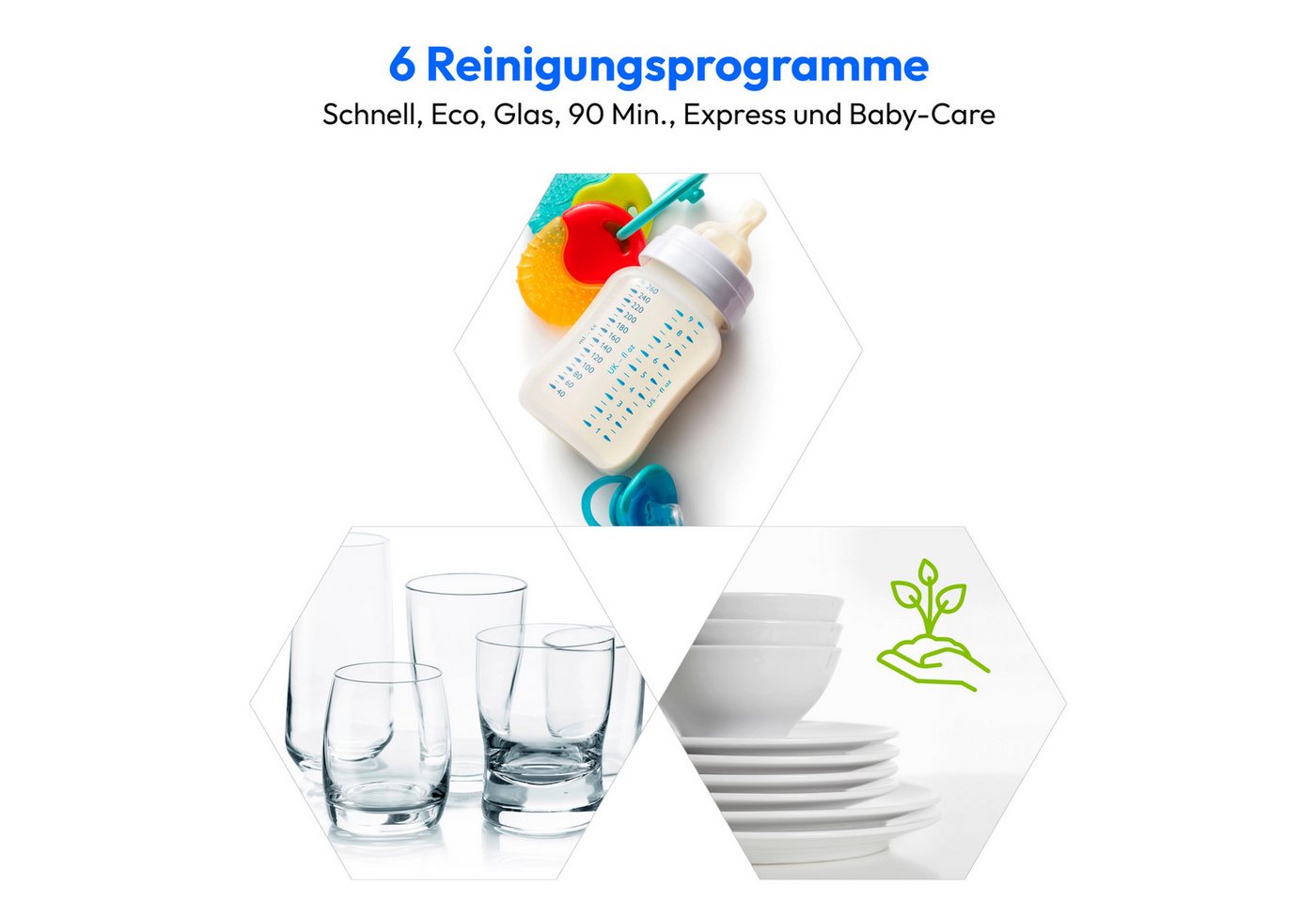 Medion® Tischgeschirrspüler MD37763, 2 Maßgedecke, mit/ohne Wasseranschluss, 6 Reinigungsprogramme, freistehend, gold Bild 3