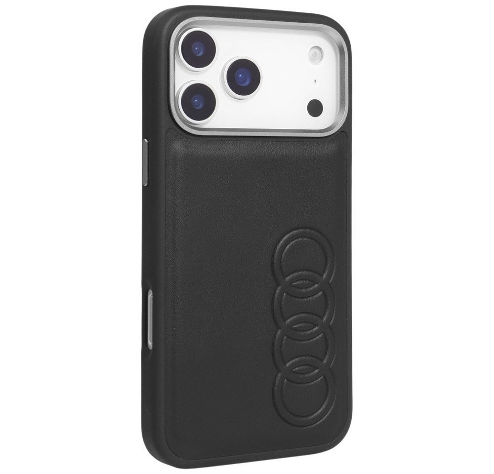 Audi Handyhülle iPhone 17 Pro Max Kunstleder TT MagSafe schwarz Logo 6,9 Zoll, Kantenschutz