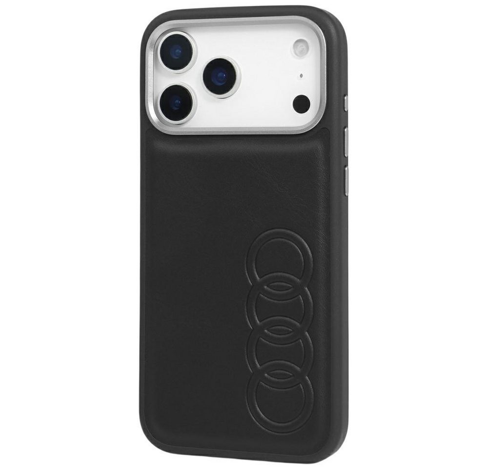 Audi Handyhülle iPhone 17 Pro Max Kunstleder TT MagSafe schwarz Logo 6,9 Zoll, Kantenschutz Bild 2