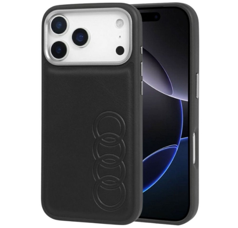 Audi Handyhülle iPhone 17 Pro Max Kunstleder TT MagSafe schwarz Logo 6,9 Zoll, Kantenschutz Bild 4