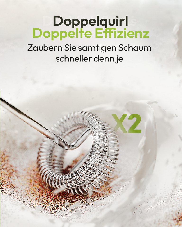 Maestri House Milchaufschäumer wiederaufladbarer Milchaufschäumer,abnehmbarer Edelstahl-Schneebesen, Ständer, 2 Schneebesen,tragbar, elektrisch Bild 5